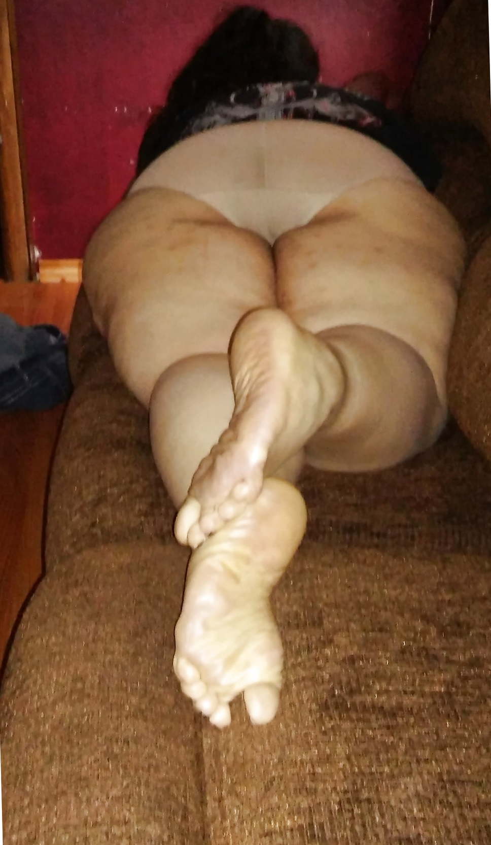 My bbc enjoying wifes humungous ass and fabulous soles